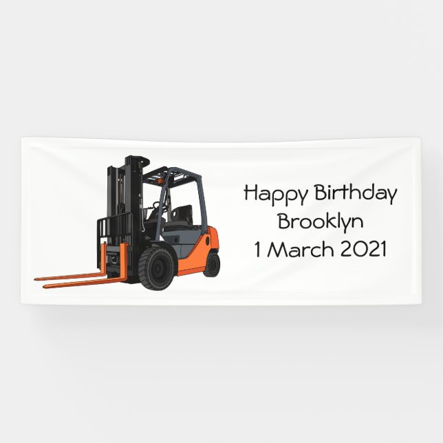 Forklift cartoon illustration banner (Horizontal)