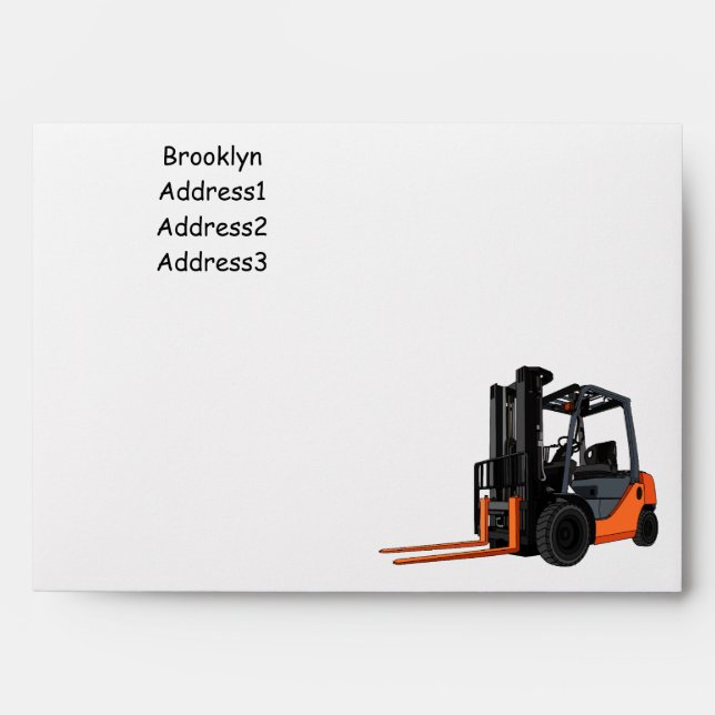 Forklift cartoon illustration envelope (Front)