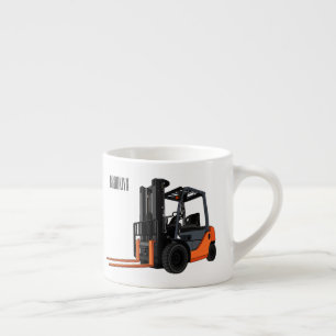 Forklift cartoon illustration espresso cup