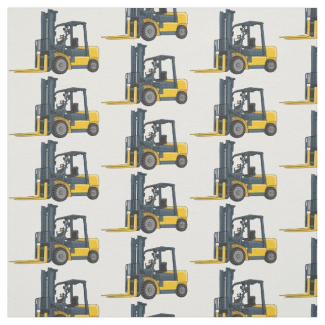 Forklift cartoon illustration fabric (Swatch)
