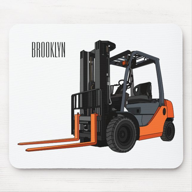 Forklift cartoon illustration mouse pad (Front)