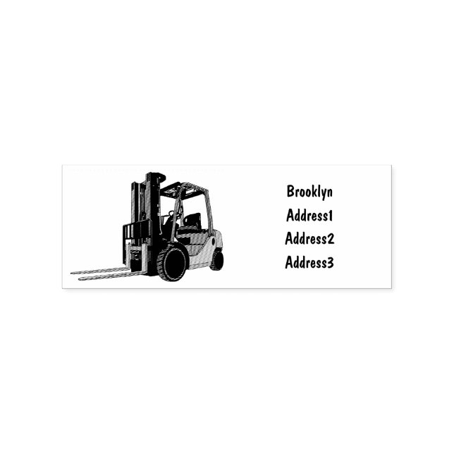 Forklift cartoon illustration rubber stamp (Imprint)