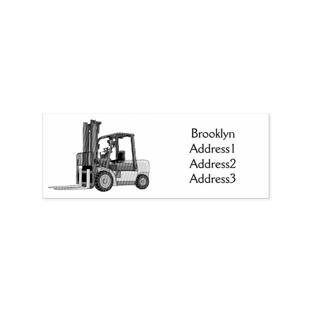 Forklift cartoon illustration rubber stamp (Imprint)