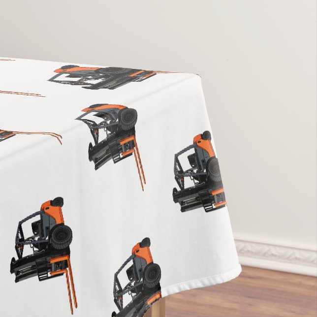 Forklift cartoon illustration tablecloth (In Situ)