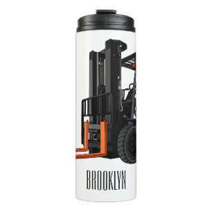 Forklift cartoon illustration thermal tumbler