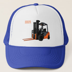 Forklift cartoon illustration trucker hat