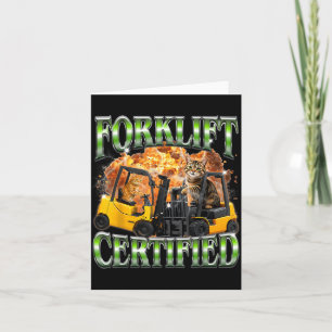 Forklift Certified 90s Cat Meme Forklift Cat Card