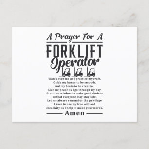 Forklift Driver A Prayer For A Forklift Operator Postcard