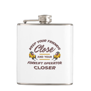 Forklift Friends Hip Flask