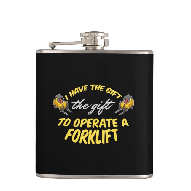 Forklift Gift Hip Flask (Front)