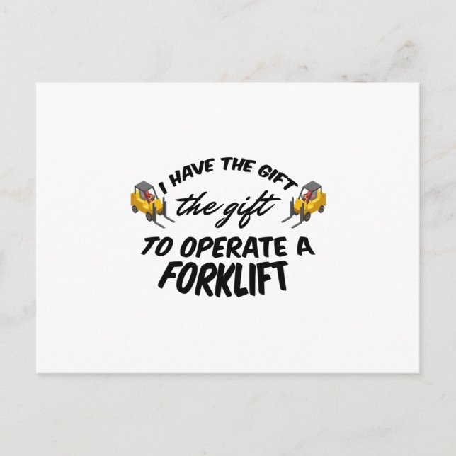 Forklift Gift Holiday Postcard (Front)