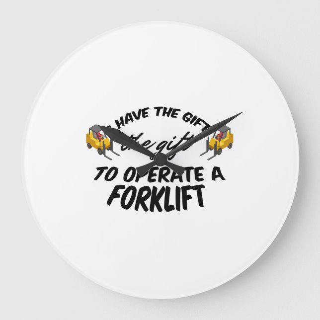 Forklift Gift Large Clock (Front)