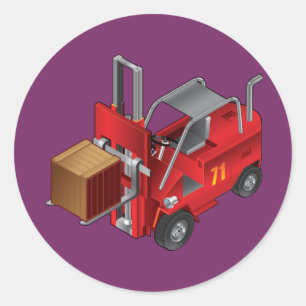 Forklift, Kids Pallet Truck Design Classic Round Sticker