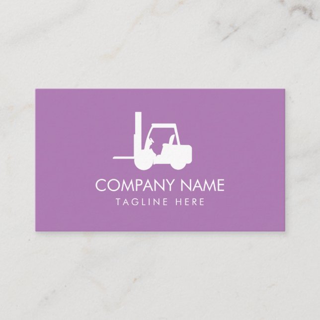 Forklift, Logisitcs - Professional  Purple Business Card (Front)