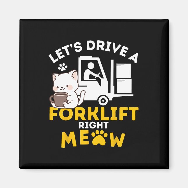 Forklift Operator Cats Amp Certified Forklift Driv Magnet (Front)