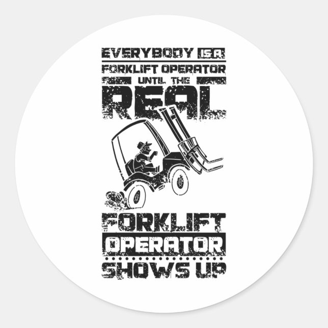 Forklift Operator Classic Round Sticker (Front)