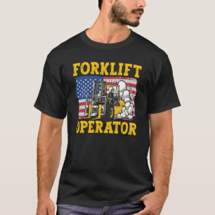Forklift Operator US Flag T-Shirt