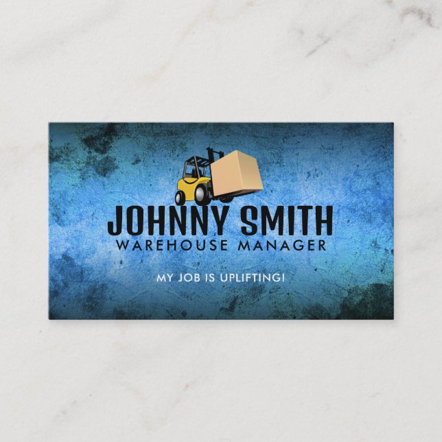 Forklift Slogans Business Cards (Front)