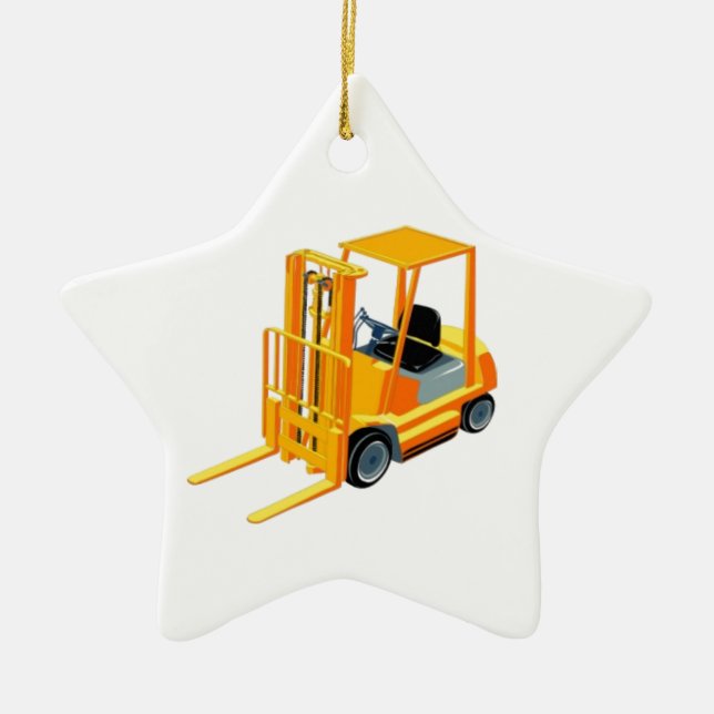 Forklift Truck (a.k.a. Lift Truck/Fork Truck) Ceramic Ornament (Front)
