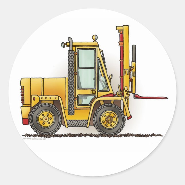Forklift Truck Kids Sticker (Front)
