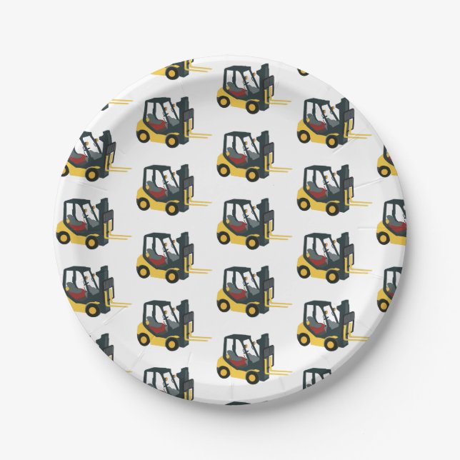 Forklift Truck Paper Plate (Front)