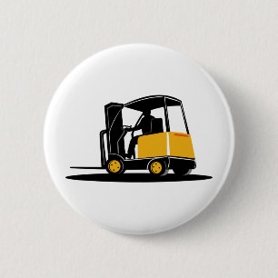 forklift truck retro 2 inch round button
