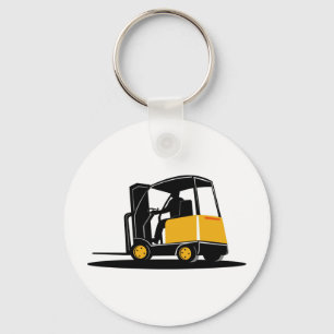 forklift truck retro keychain