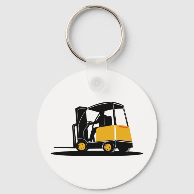forklift truck retro keychain (Front)
