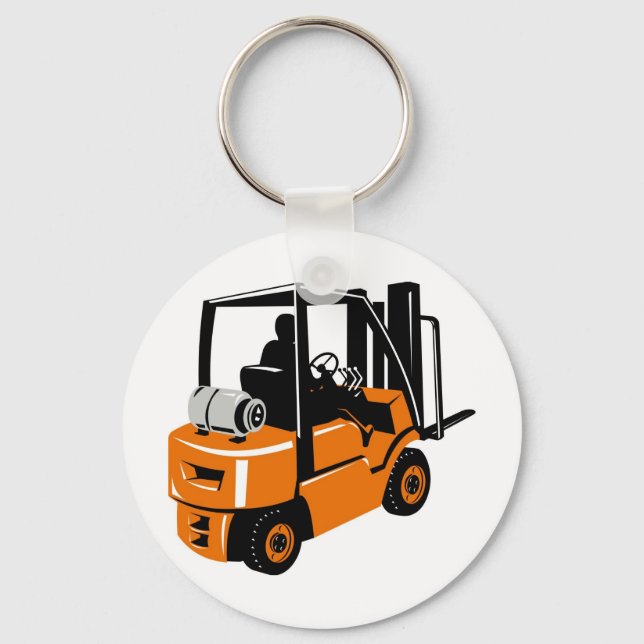 forklift truck retro keychain (Front)