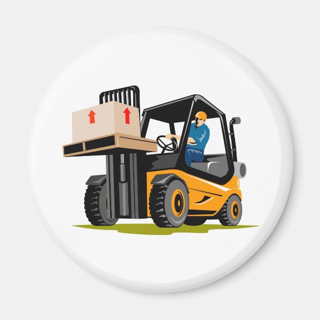 forklift truck retro magnet (Front)