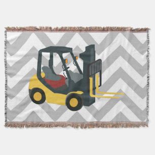 Forklift Truck Throw Blanket