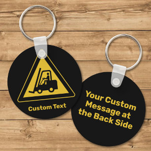 Forklift Warning Triangle Sign Keychain