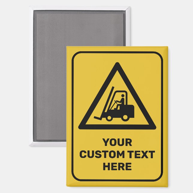 Forklift Warning Triangle Sign Magnet (Front/Back)