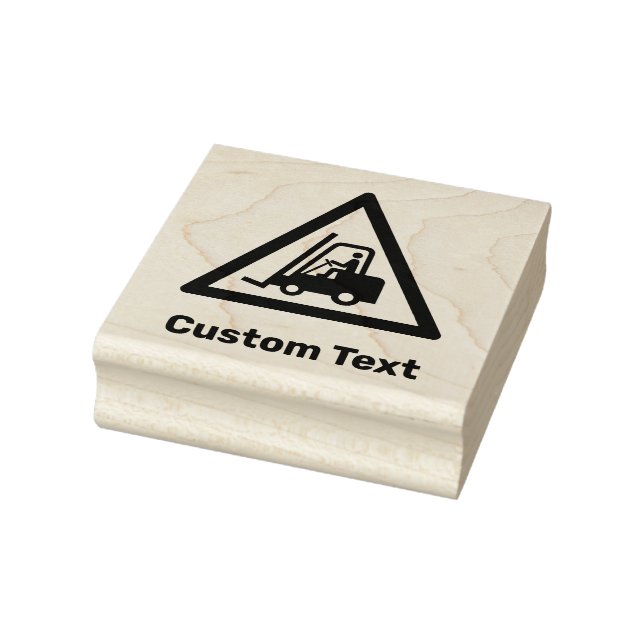 Forklift Warning Triangle Sign Rubber Stamp (Stamp)
