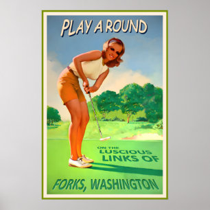 FORKS WASHINGTON-Kristen Stewart Golf Putt Pin U Poster