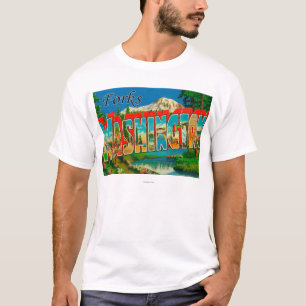 Forks, Washington - Large Letter Scenes T-Shirt