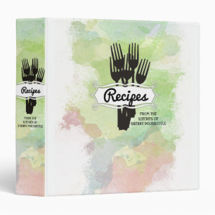 Forks watercolor chef catering cooking binder
