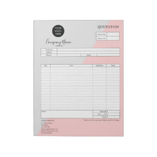 Form Business Quotation, Invoice, Add Your Logo No Notepad