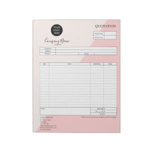 Form Business Quotation, Invoice, Add Your Logo No Notepad