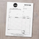 Form Business Quotation, Invoice or Sales Receipt Letterhead<br><div class="desc">This full page form is perfect for small businesses looking for a professional look. Add your logo and contact information to complete this look. Service Trade Uses: landscaping,  plumbing,  electrical,  handyman,  contractor,  construction and more.</div>