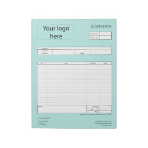 Form Business Quotation, Invoice or Sales Receipt  Notepad