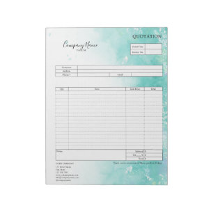 Form Business Quotation, Invoice or Sales Receipt  Notepad