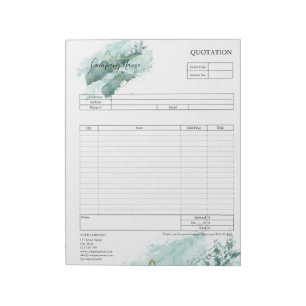 Form Business Quotation, Invoice or Sales Receipt  Notepad