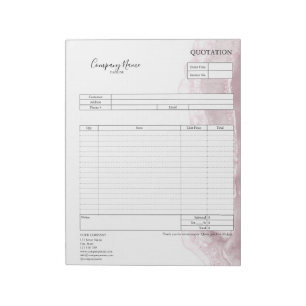 Form Business Quotation, Invoice or Sales Receipt  Notepad
