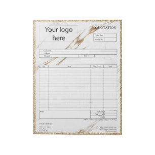 Form Business Quotation, Invoice or Sales Receipt  Notepad
