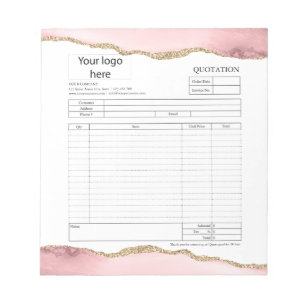 Form Business Quotation, Invoice or Sales Receipt  Notepad