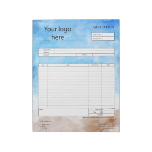 Form Business Quotation, Invoice or Sales Receipt  Notepad