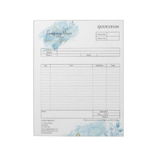 Form Business Quotation, Invoice or Sales Receipt  Notepad