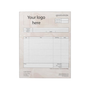 Form Business Quotation, Invoice or Sales Receipt  Notepad