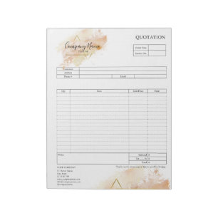 Form Business Quotation, Invoice or Sales Receipt  Notepad